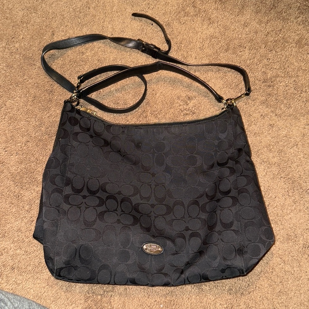 Black coach tote bag